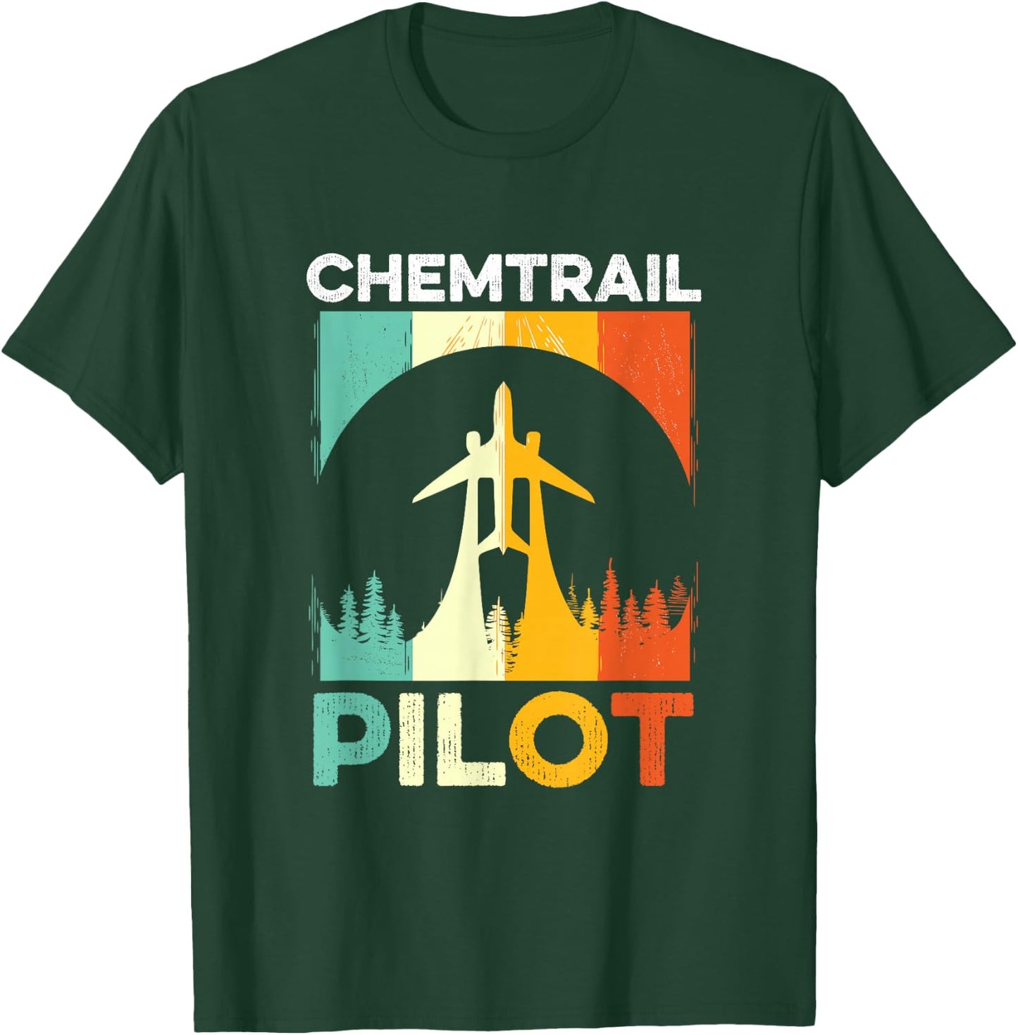 Chemtrail Pilot Funny Conspiracy Theorie T-Shirt - T-Shirt | Forest