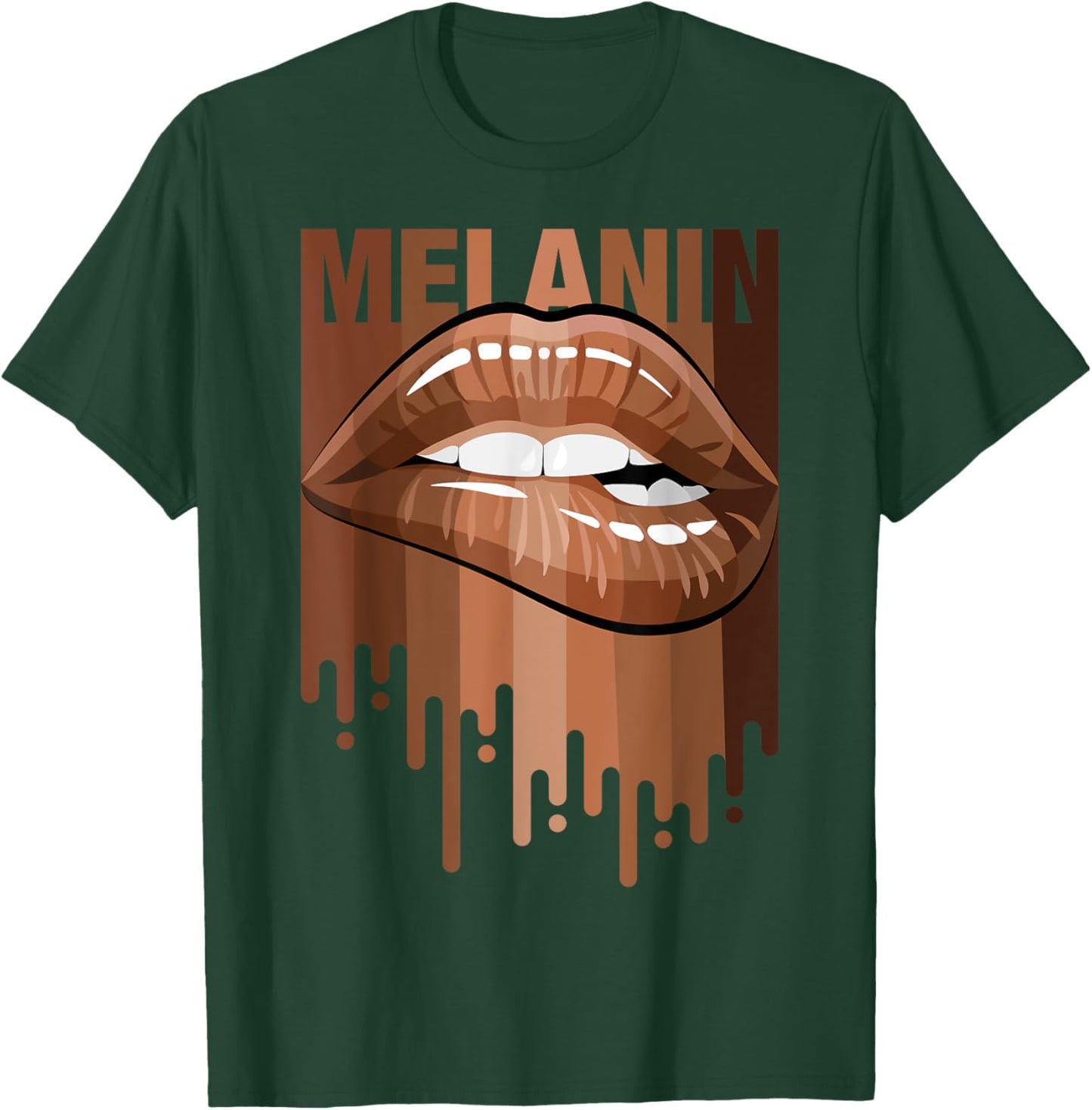Cool Melanin Girl Lips Graphic , Black Girls Magic Style T-Shirt - T-Shirt | Forest