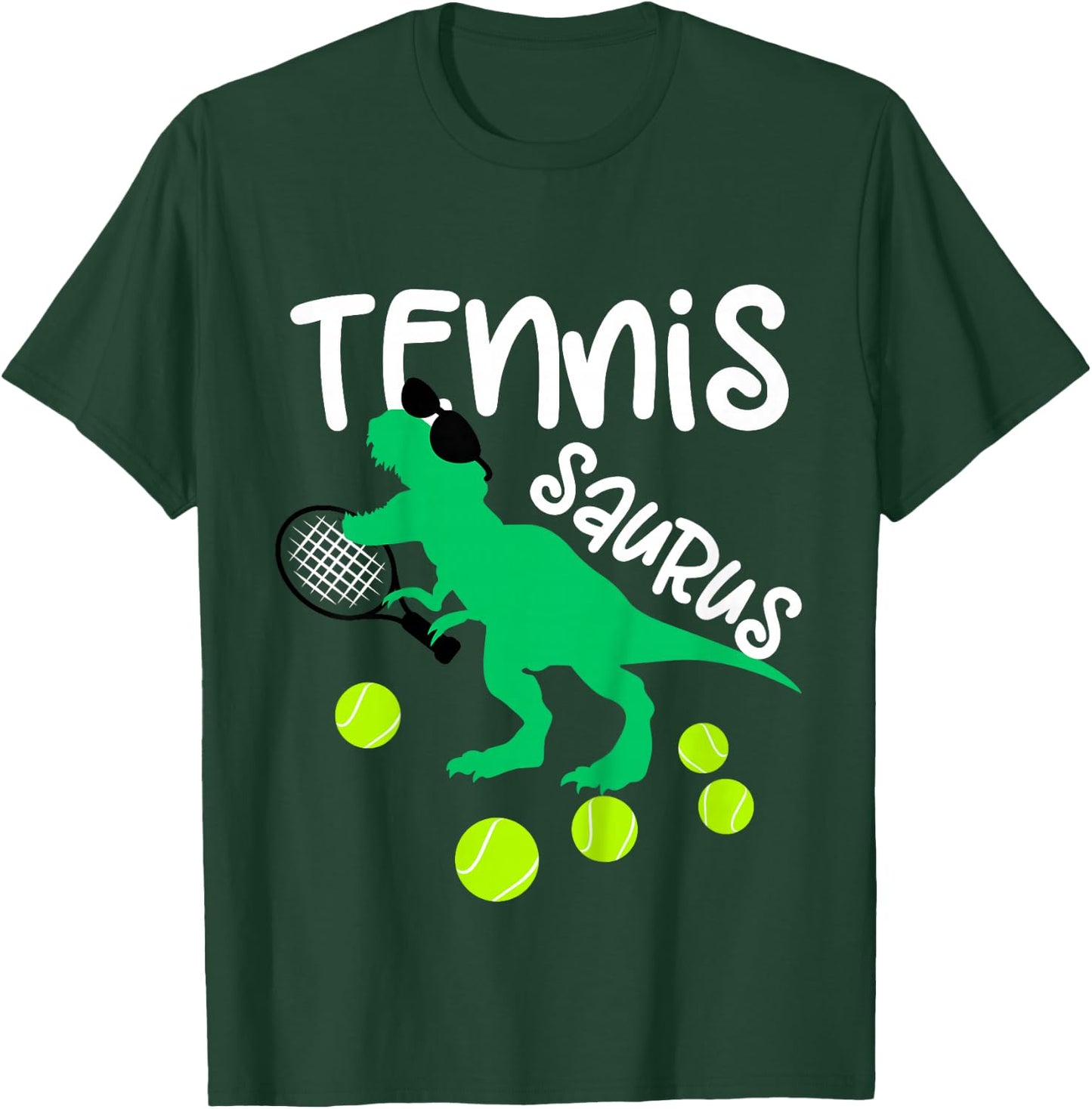 Toddler Tennis Dinosaur for Boys and Girls Funny T-Shirt - T-Shirt | Forest