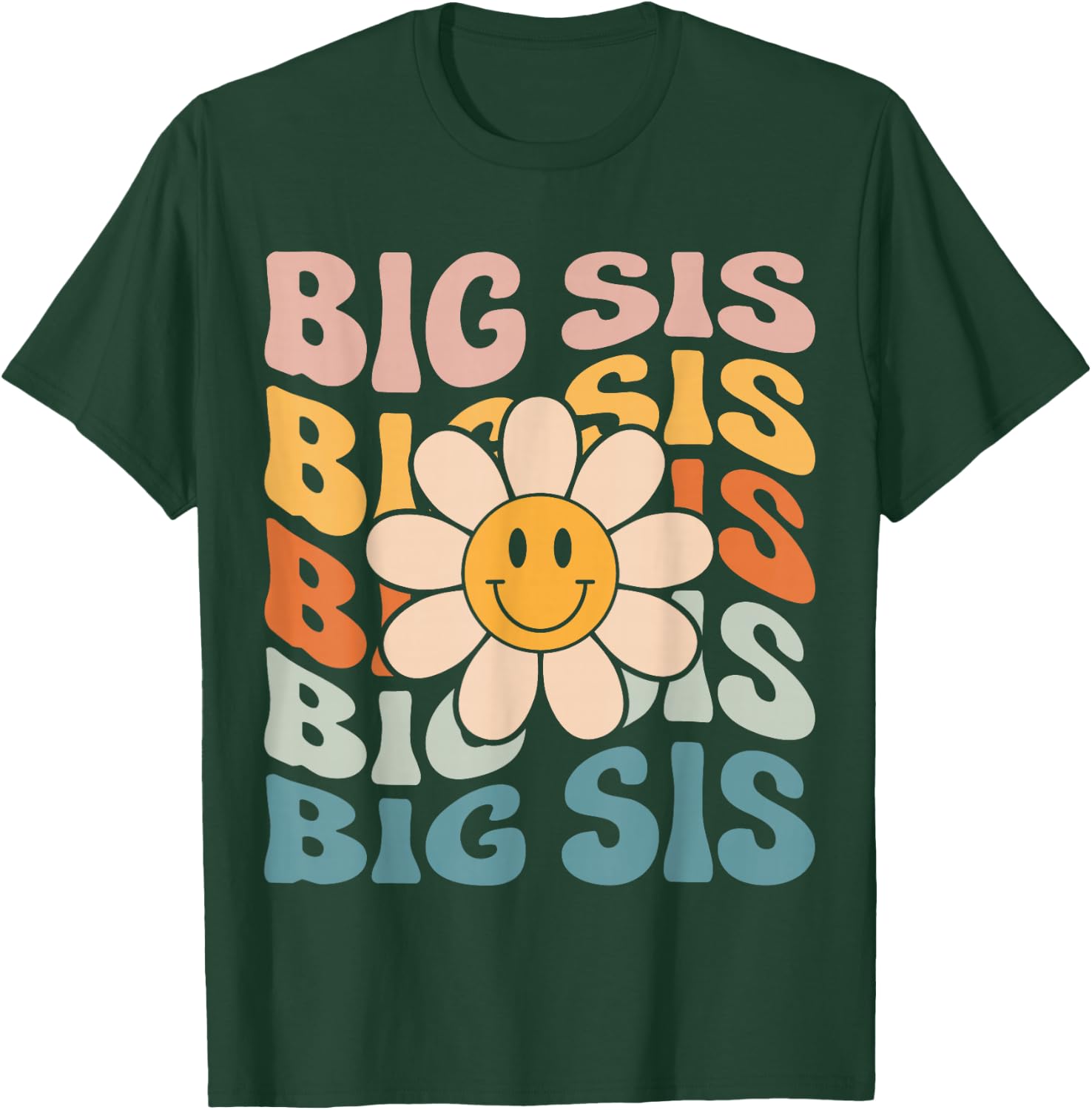 Soon To Be New Big Sister Retro Proud Big Sis Announcement T-Shirt - T-Shirt | Forest
