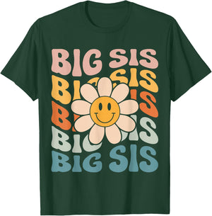 Soon To Be New Big Sister Retro Proud Big Sis Announcement T-Shirt - T-Shirt | Forest