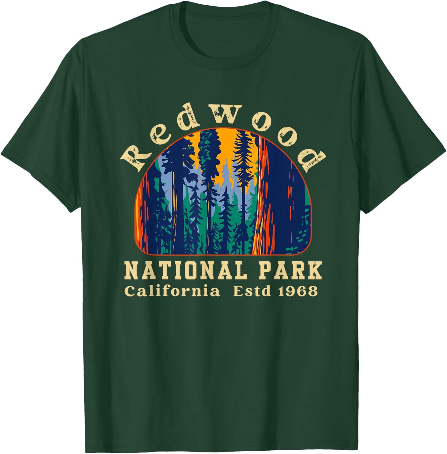 Redwood National Park California Retro Vintage Camping Gifts T-Shirt - T-Shirt | Forest