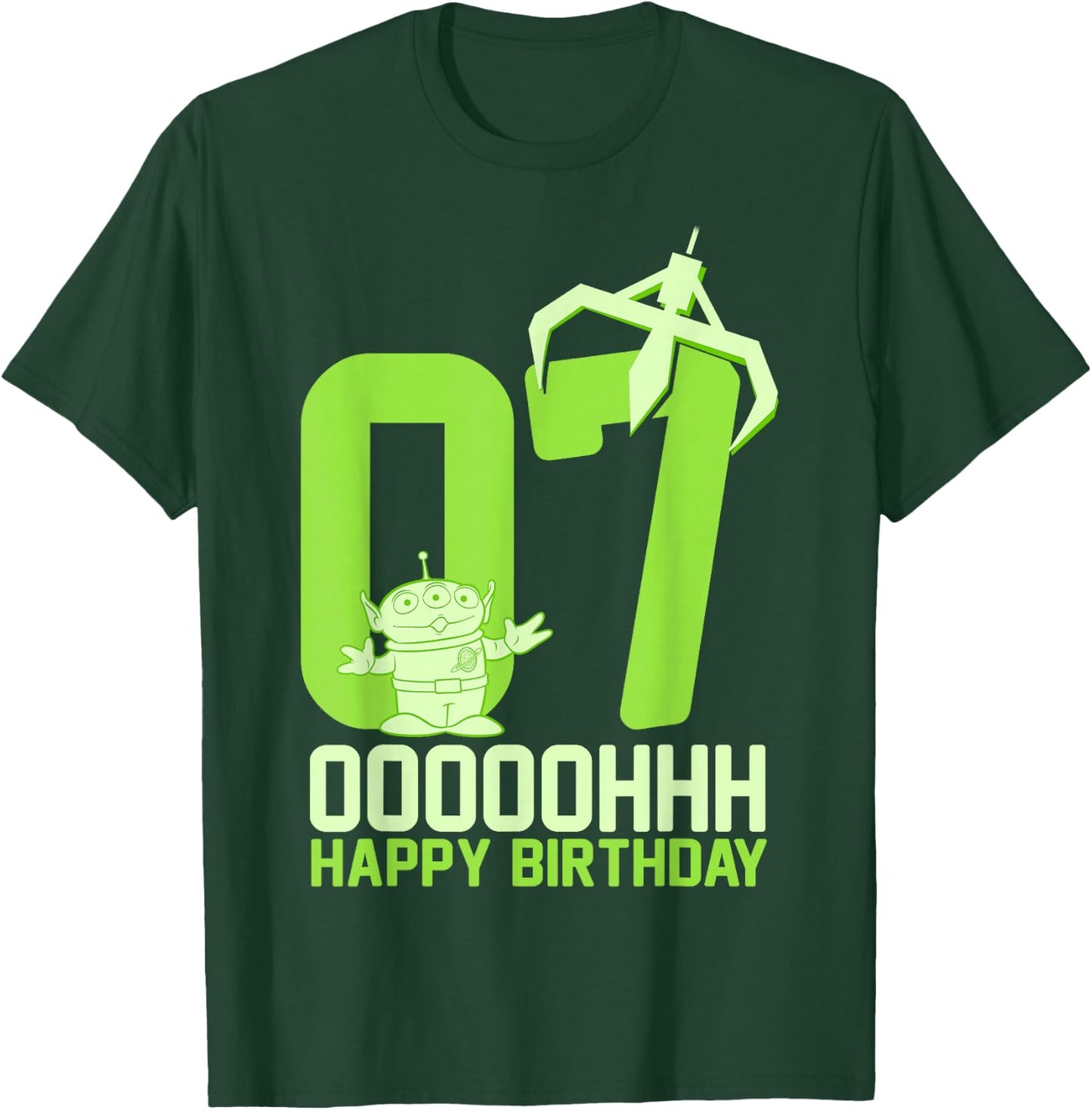 Disney Pixar Toy Story Alien OOOOH Happy 7th Birthday T-Shirt - T-Shirt | Forest