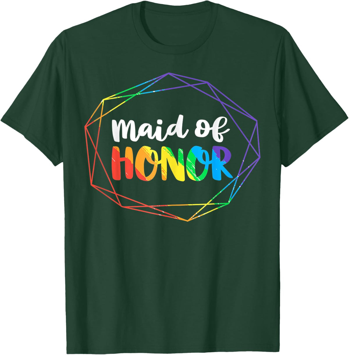 Maid of Honor Lesbian Bachelorette Party Diamond Wedding T-Shirt - T-Shirt | Forest