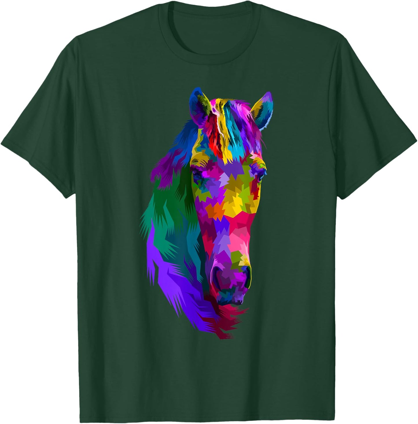 Colorful pop art horse portrait | Funny Horses T-Shirt - T-Shirt | Forest