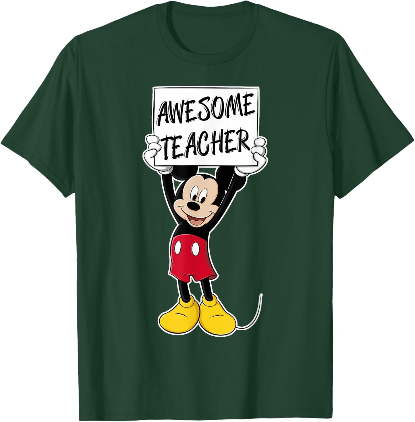 Disney Mickey and Friends Awesome Teacher Vintage Sign T-Shirt - T-Shirt | Forest