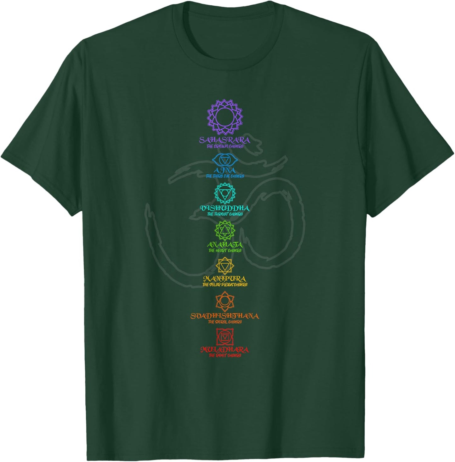 Spirituelle Yoga Shirts Fr Mnner und Frauen Women's Yoga Meditation Spiritual Body Energy Centres Chakra Black Short Sleeve Classic Fit S T-Shirt - T-Shirt | Forest
