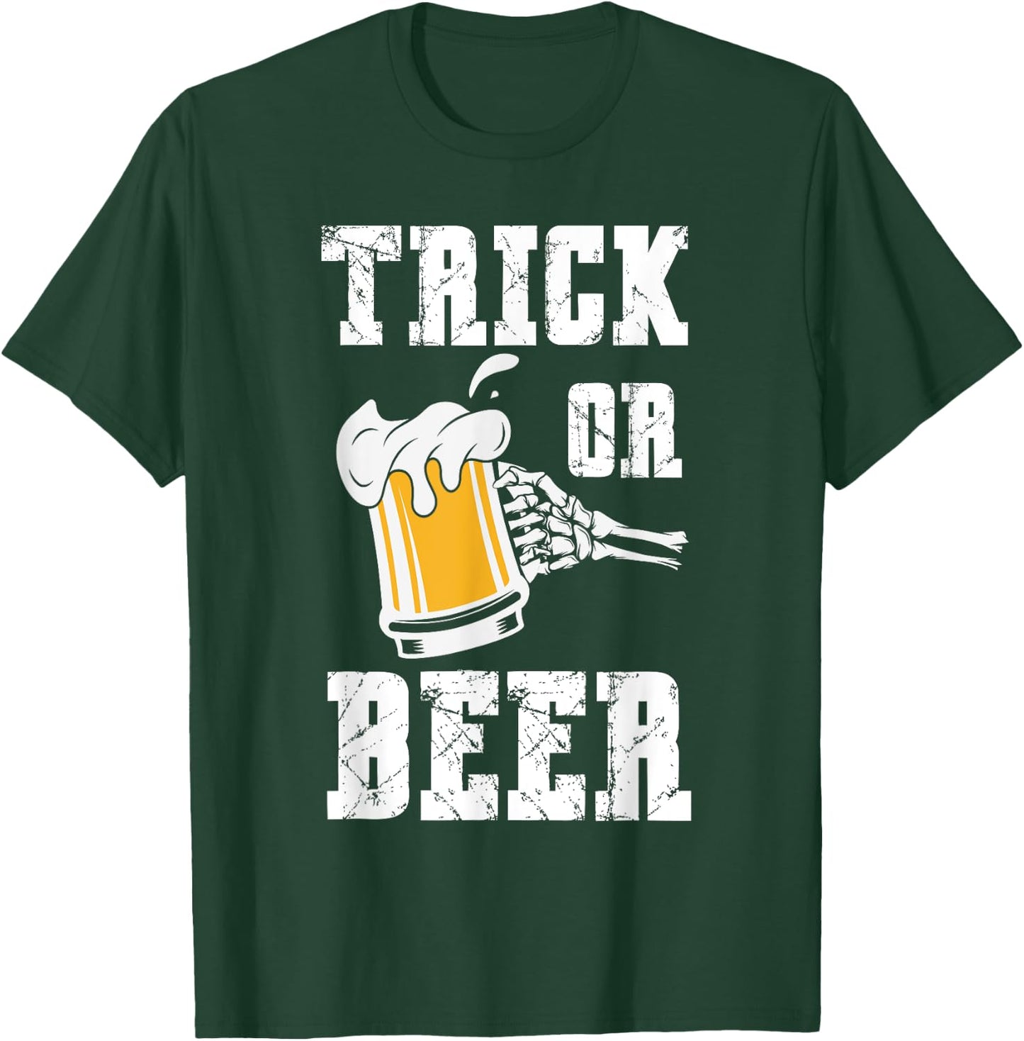 Trick or Beer Funny Party Halloween T-Shirt - T-Shirt | Forest