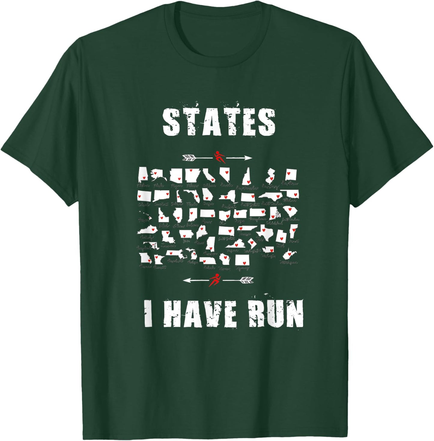 I Have Run 50 States Club Halffanatics Marathon Enthusiasts T-Shirt - T-Shirt | Forest