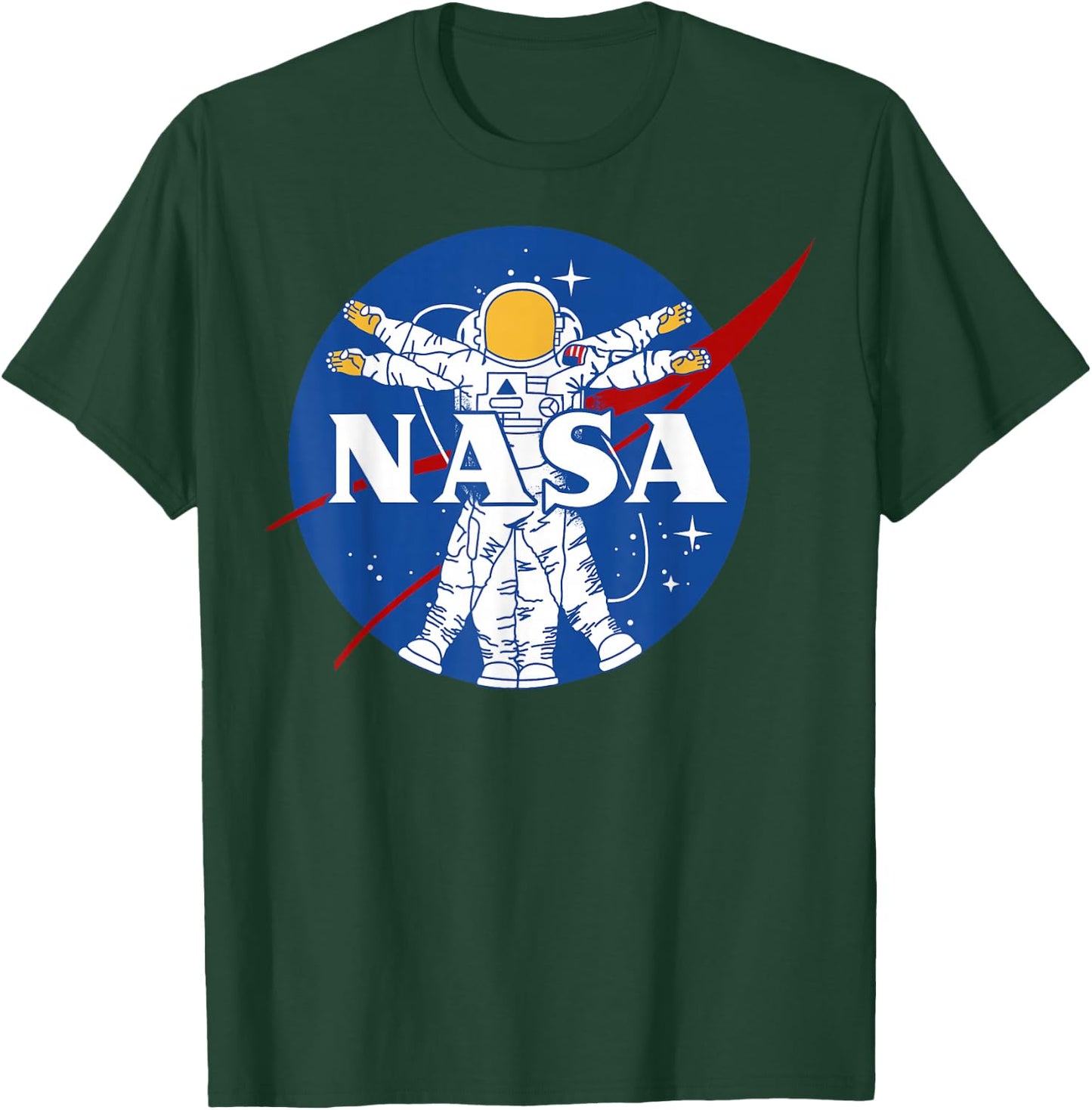 NASA Astronaut Vitruvian Man Style Logo T-Shirt - T-Shirt | Forest