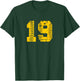 Baseball Softball Number #19 Yellow Number T-Shirt - T-Shirt | Forest