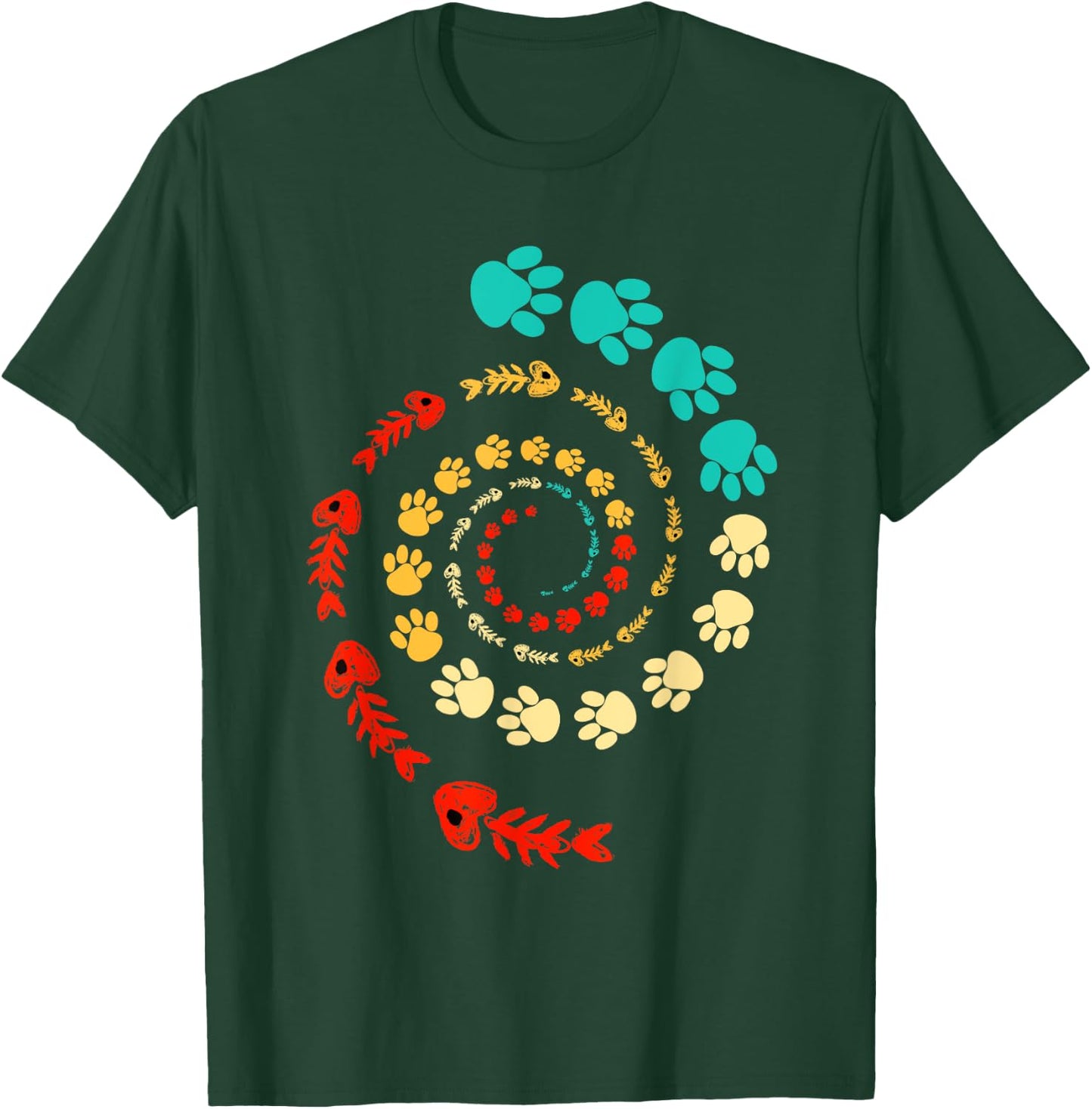 Fibonacci Cat Paw or Golden Ratio and Spiral or Fibonacci T-Shirt - T-Shirt | Forest