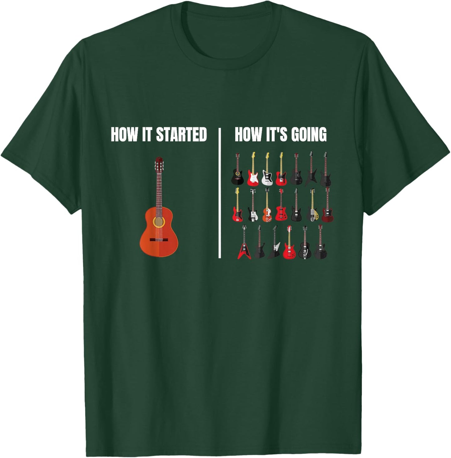 How It Started How It’s Going Music Musician Funny Guitar T-Shirt - T-Shirt | Forest