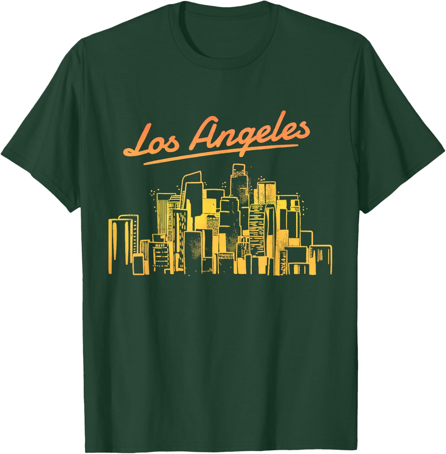 Los Angeles Skyline LA Vintage California T-Shirt - T-Shirt | Forest