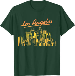 Los Angeles Skyline LA Vintage California T-Shirt - T-Shirt | Forest
