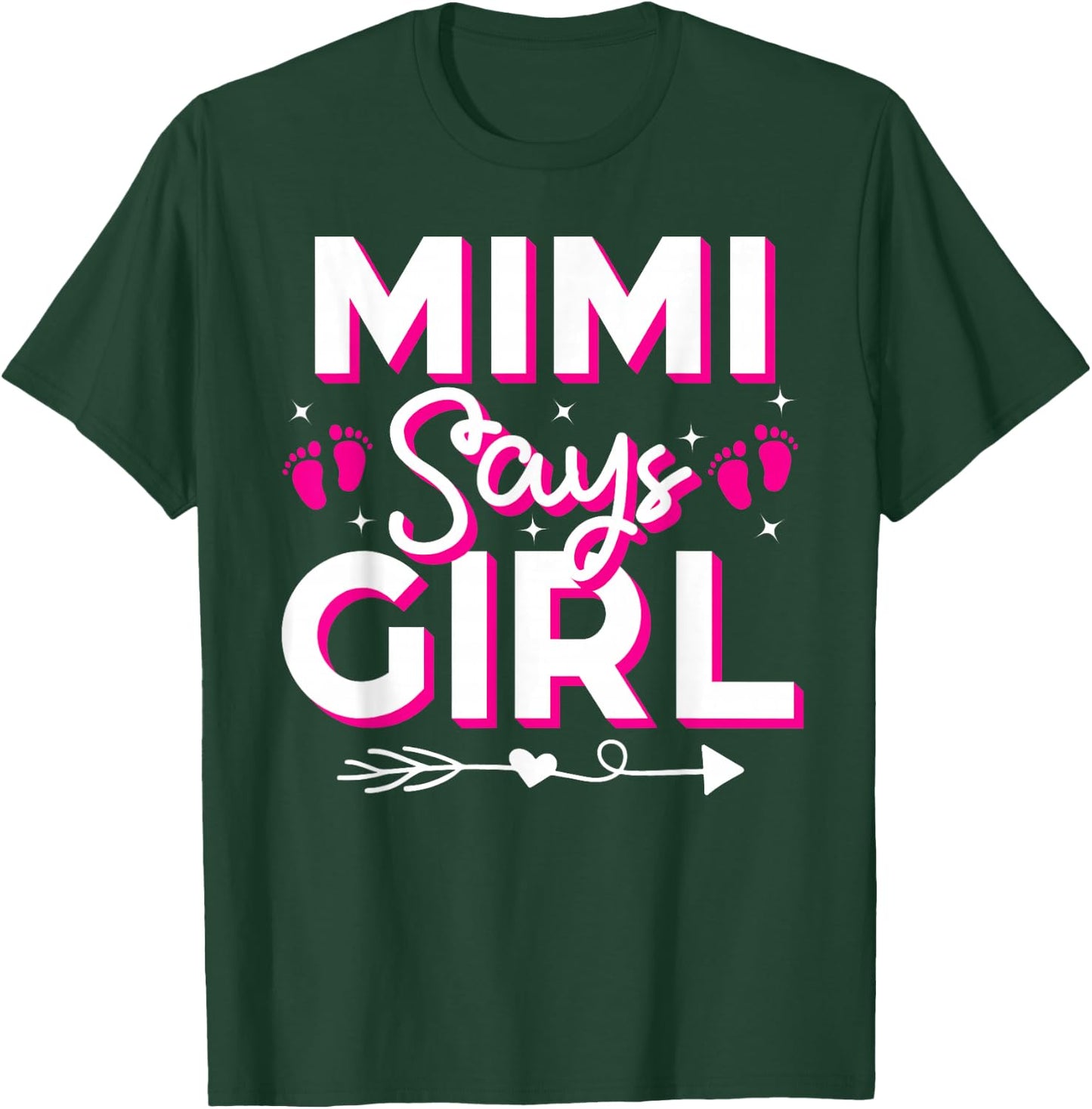 Mimi Says Girl Gender Reveal Party Family Team Pink 2024 T-Shirt - T-Shirt | Forest