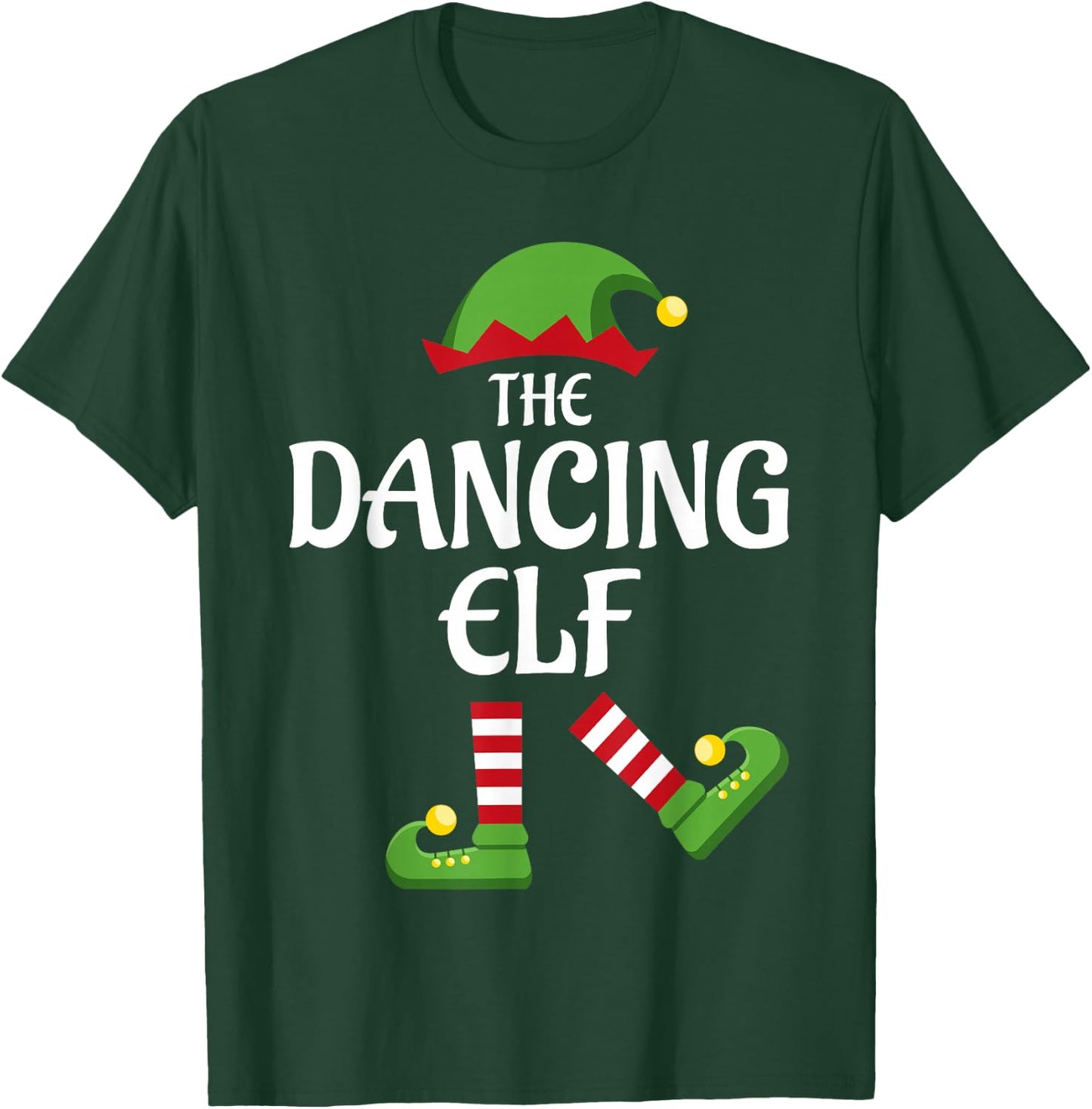 Dancing Elf Family Matching Group Christmas Party T-Shirt - T-Shirt | Forest
