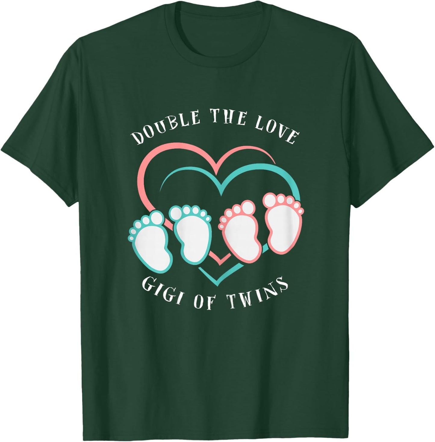 Double The Love New Gigi Grandma of Twins T-Shirt - T-Shirt | Forest