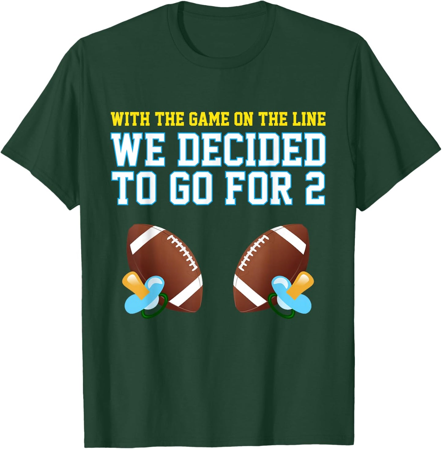 Dad of Twins : Mom of Twins : Football T-Shirt - T-Shirt | Forest