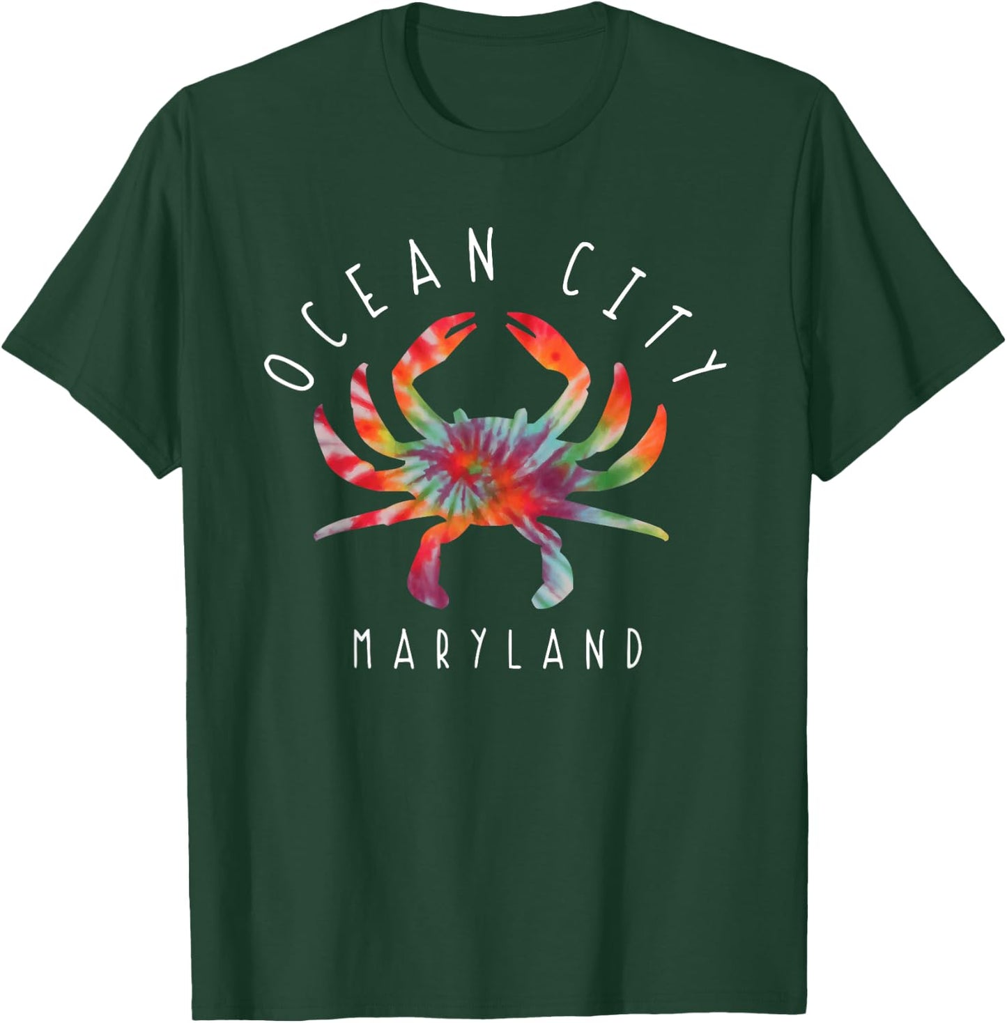 Ocean City Maryland Crab Tie Dye Summer Vacation T-Shirt - T-Shirt | Forest