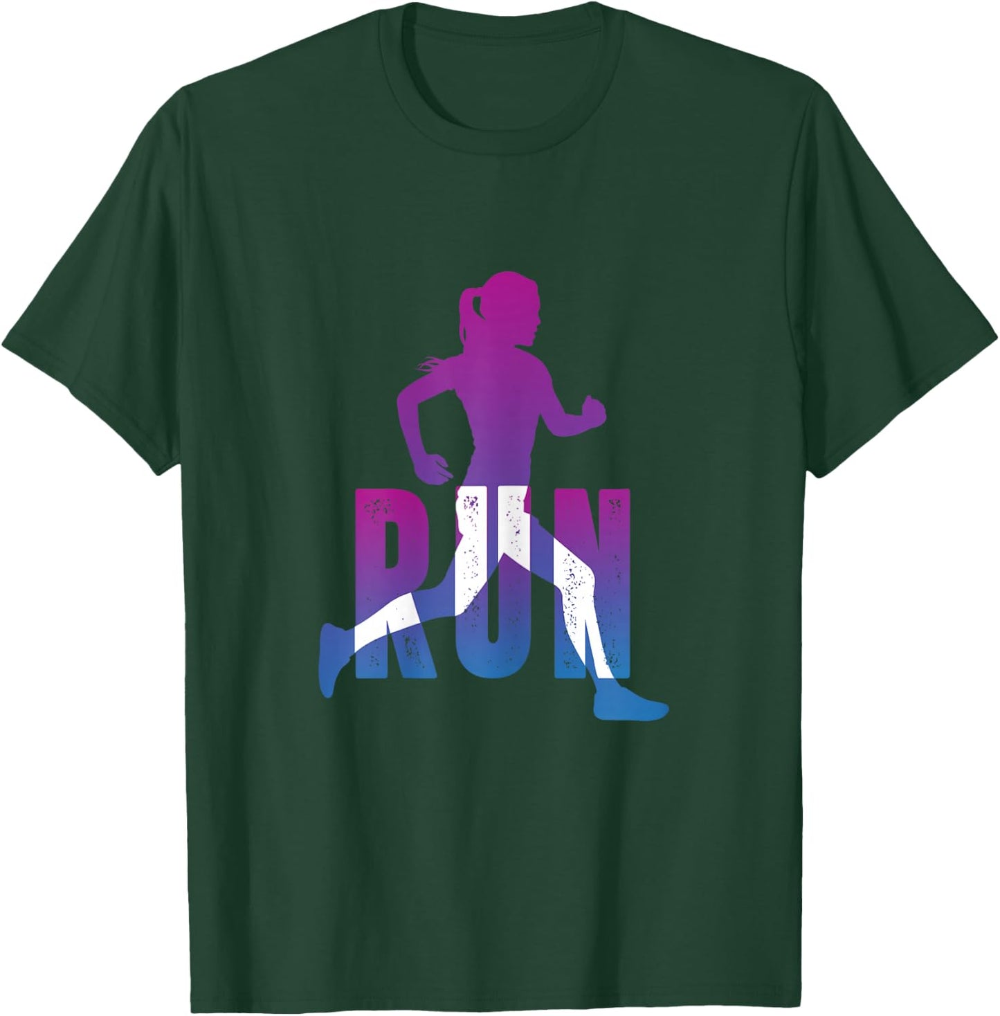Run Running Girl Cross Country Inspirational T-Shirt - T-Shirt | Forest