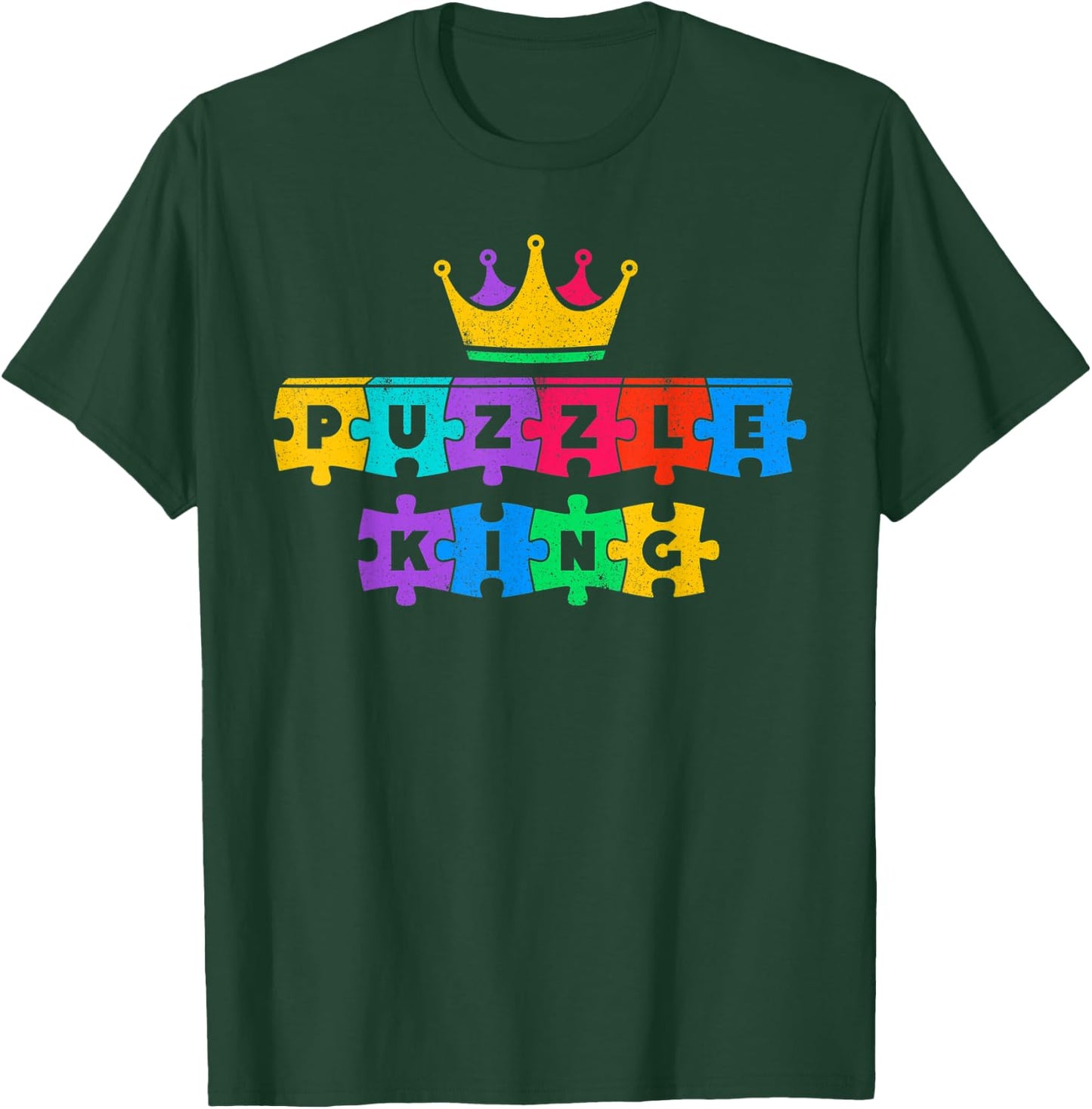Puzzle King Funny Puzzle Lover Puzzling Enthusiast T-Shirt - T-Shirt | Forest