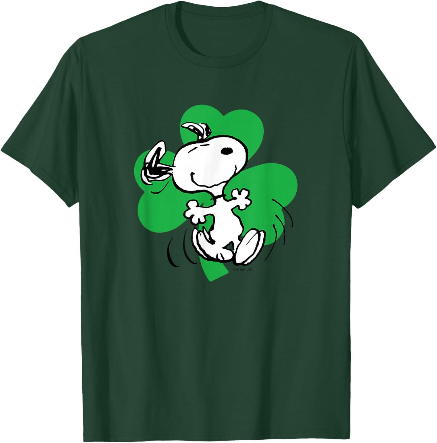 Peanuts - St.Patricks - Dancing Snoopy Shamrock T-Shirt - T-Shirt | Forest