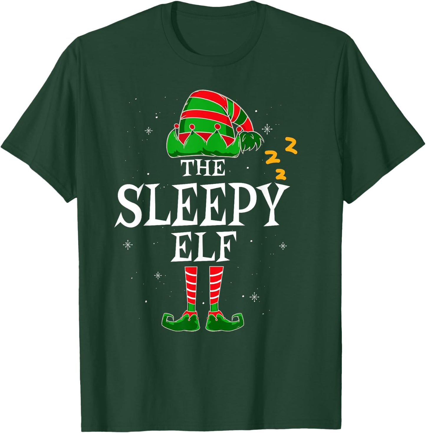 The Sleepy Elf Group Matching Family Christmas Holiday Funny T-Shirt - T-Shirt | Forest
