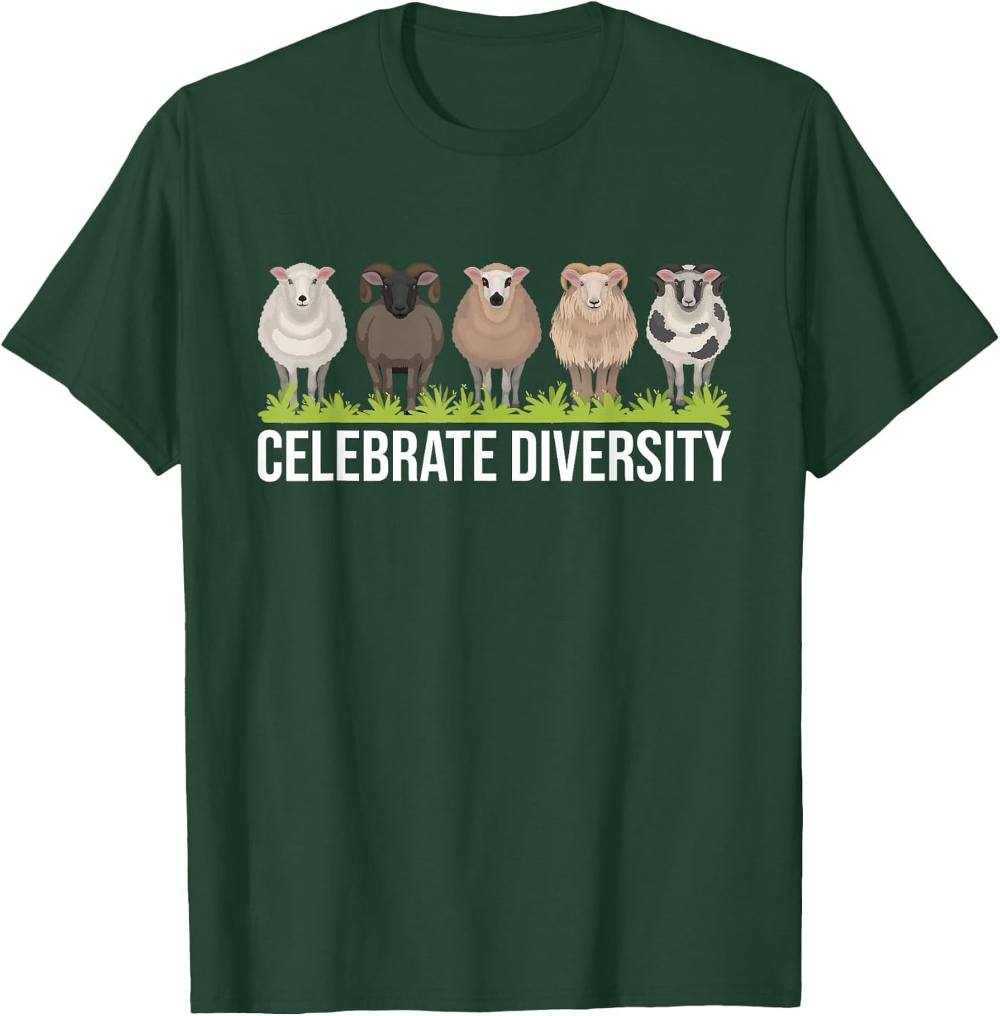 Celebrate Diversity - Sheep Whisperer Herder Farmer T-Shirt - T-Shirt | Forest