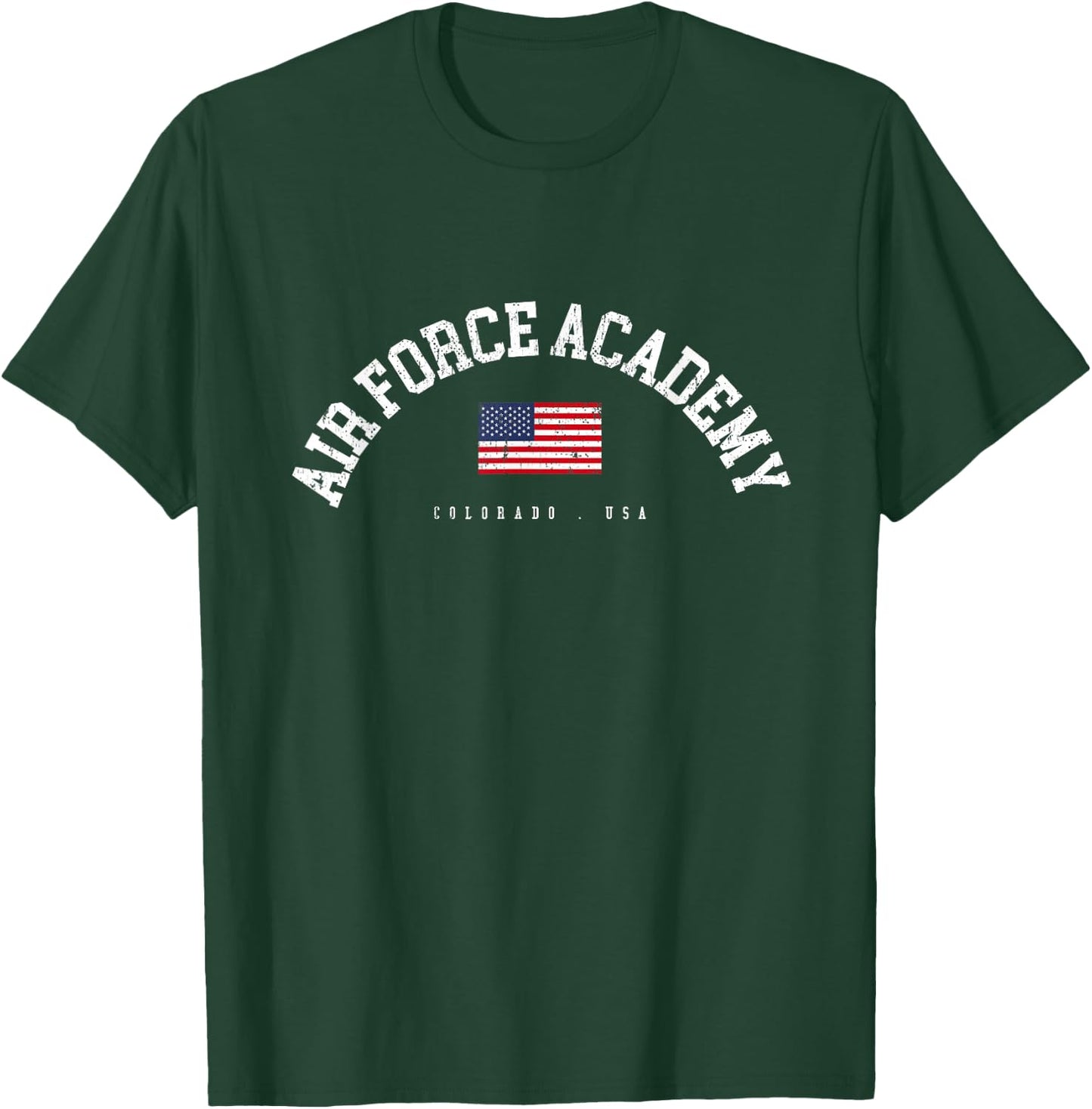 Air Force Academy CO American Flag USA City Name T-Shirt - T-Shirt | Forest