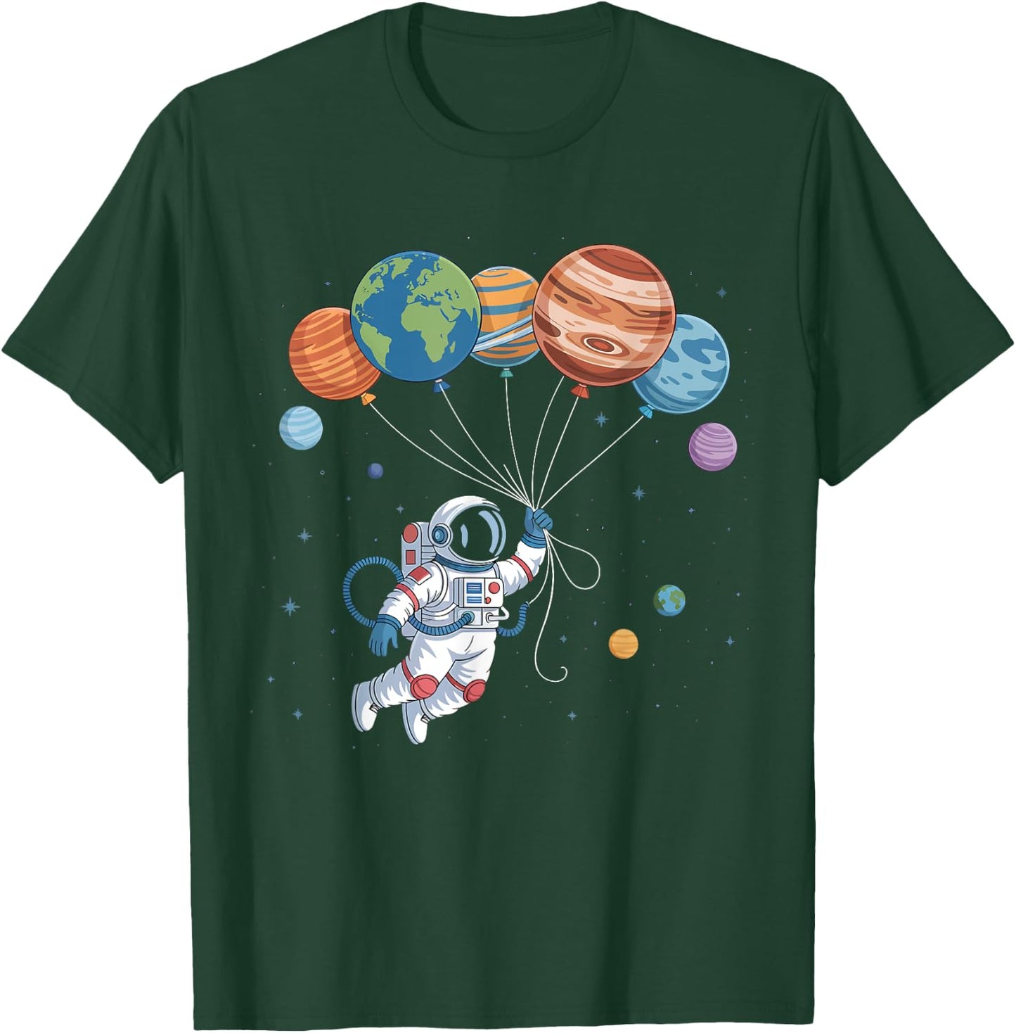 Planet Astronaut Space Science Moon Design T-Shirt - T-Shirt | Forest