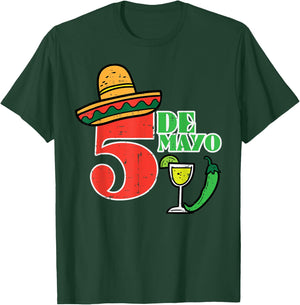 Cinco De Mayo 5 Cinco De Mayo Mexican Fiesta Party Men Women T-Shirt - T-Shirt | Forest