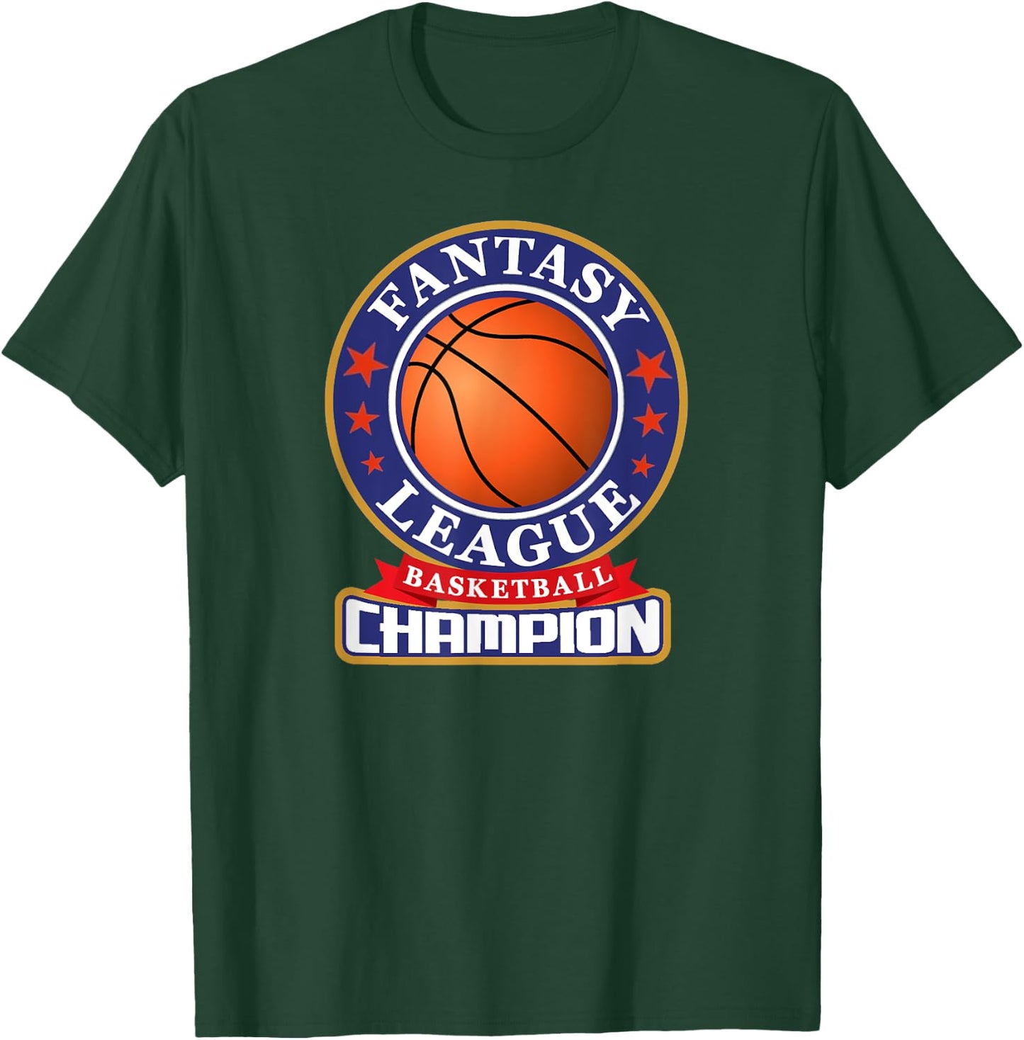 Fantasy Basketball League Champion Victory Trophy T-Shirt - T-Shirt | Forest