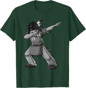 Dabbing Indian Funny Cute Native American Dance Dab Gift T-Shirt - T-Shirt | Forest