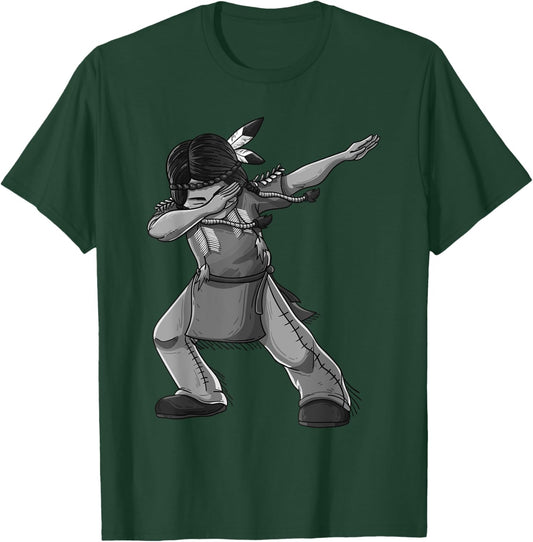 Dabbing Indian Funny Cute Native American Dance Dab Gift T-Shirt - T-Shirt | Forest