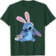 Disney Stitch in Easter Bunny Costume with Cute Fuzzy Friend T-Shirt - T-Shirt | Forest