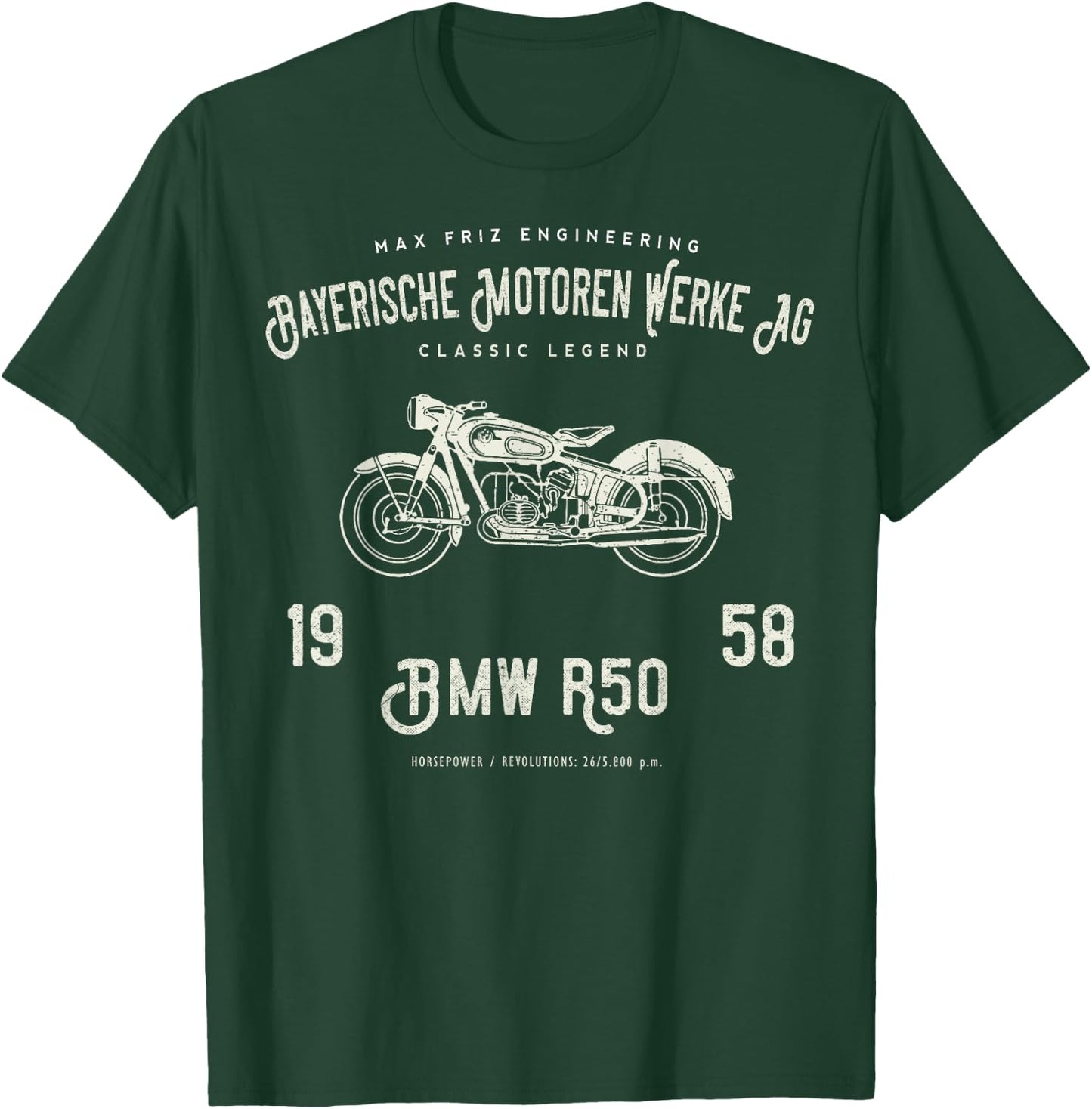 Bayerische Motoren T Shirt, Original Vintage Design T-Shirt - T-Shirt | Forest
