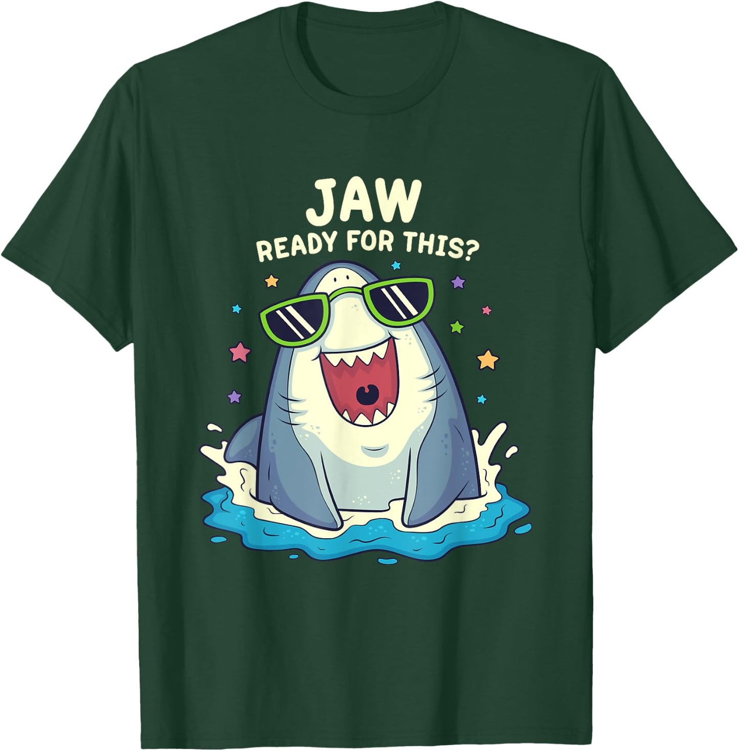 Funny Shark Shirt Jaw Ready For This Shirt Funny Shark Pun T-Shirt - T-Shirt | Forest