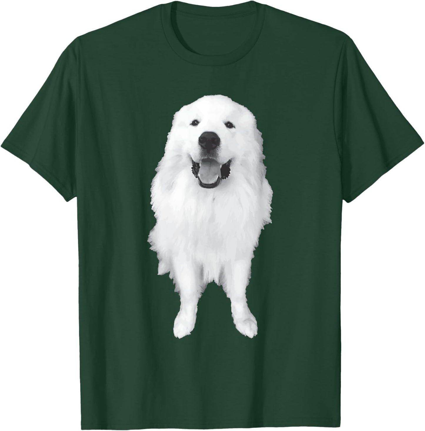 Great Pyrenees Dog Smiling Women Girls Kids T-Shirt - T-Shirt | Forest