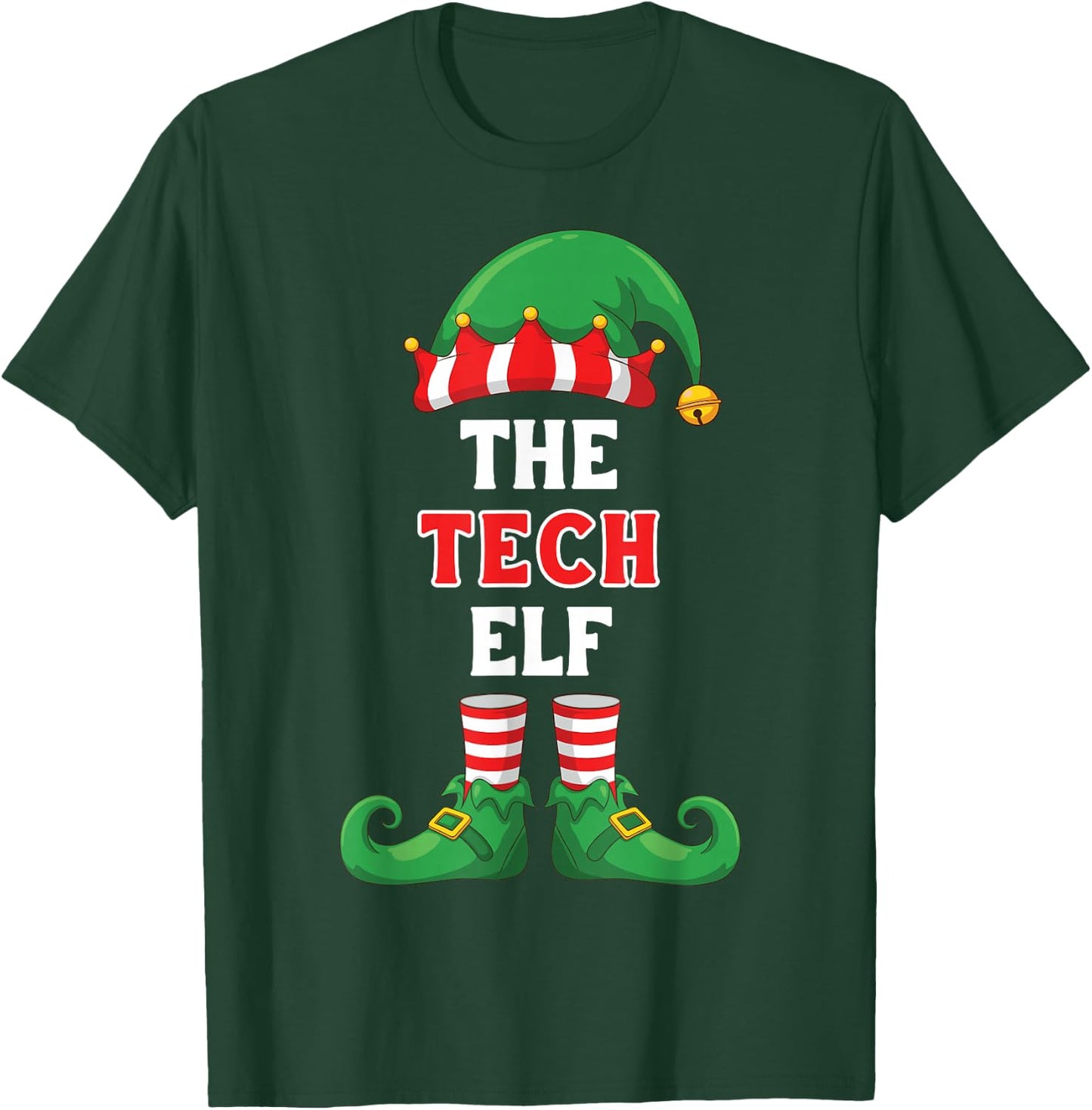 The Tech Elf Shirt Christmas for IT Guy Tech Support Geek T-Shirt - T-Shirt | Forest
