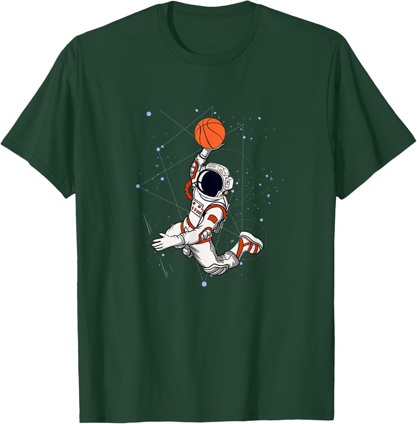 Astronaut Basketball Planets Science Space Universe Galaxy T-Shirt - T-Shirt | Forest