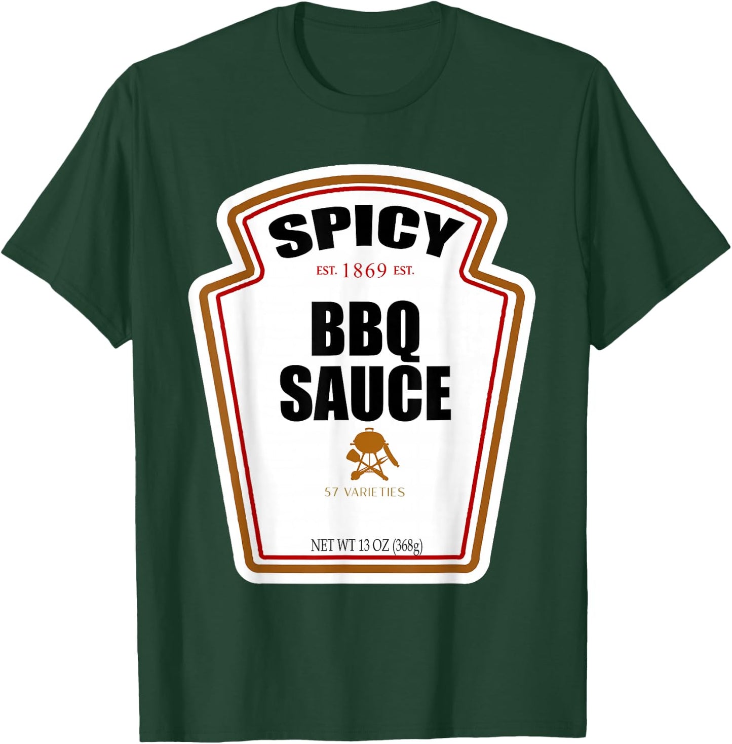 Halloween Matching Costume Spicy BBQ Sauce Bottle Label T-Shirt - T-Shirt | Forest