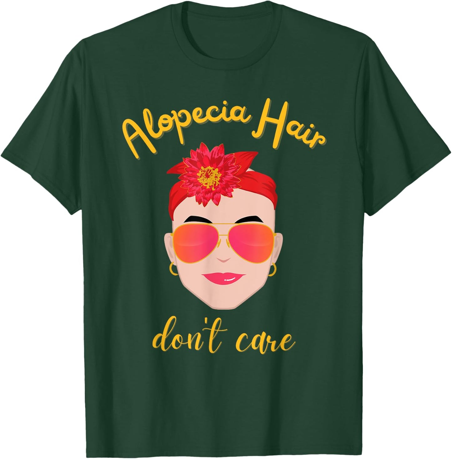 Alopecia shirts , ALOPECIA HAIR, DON'T CARE T-Shirt - T-Shirt | Forest