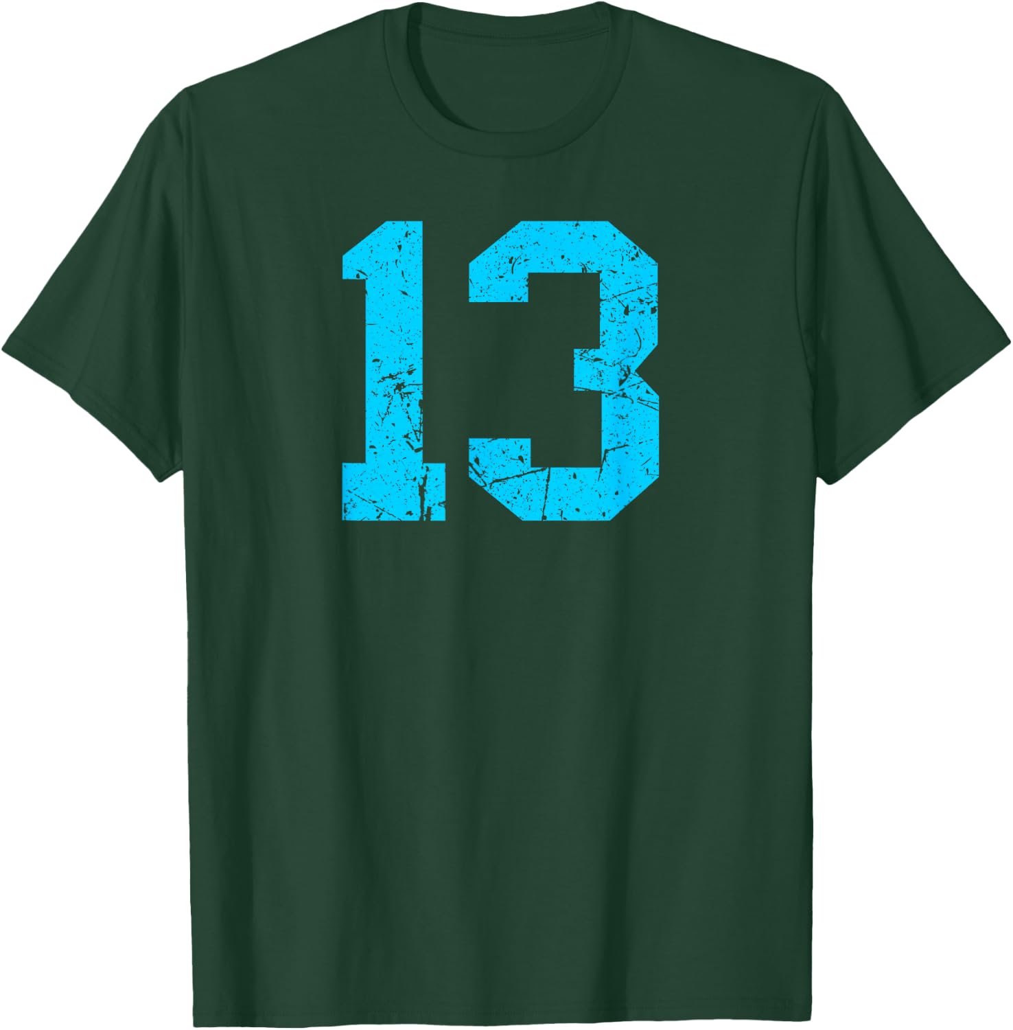Number #13 Sport Blue Vintage Number T-Shirt - T-Shirt | Forest