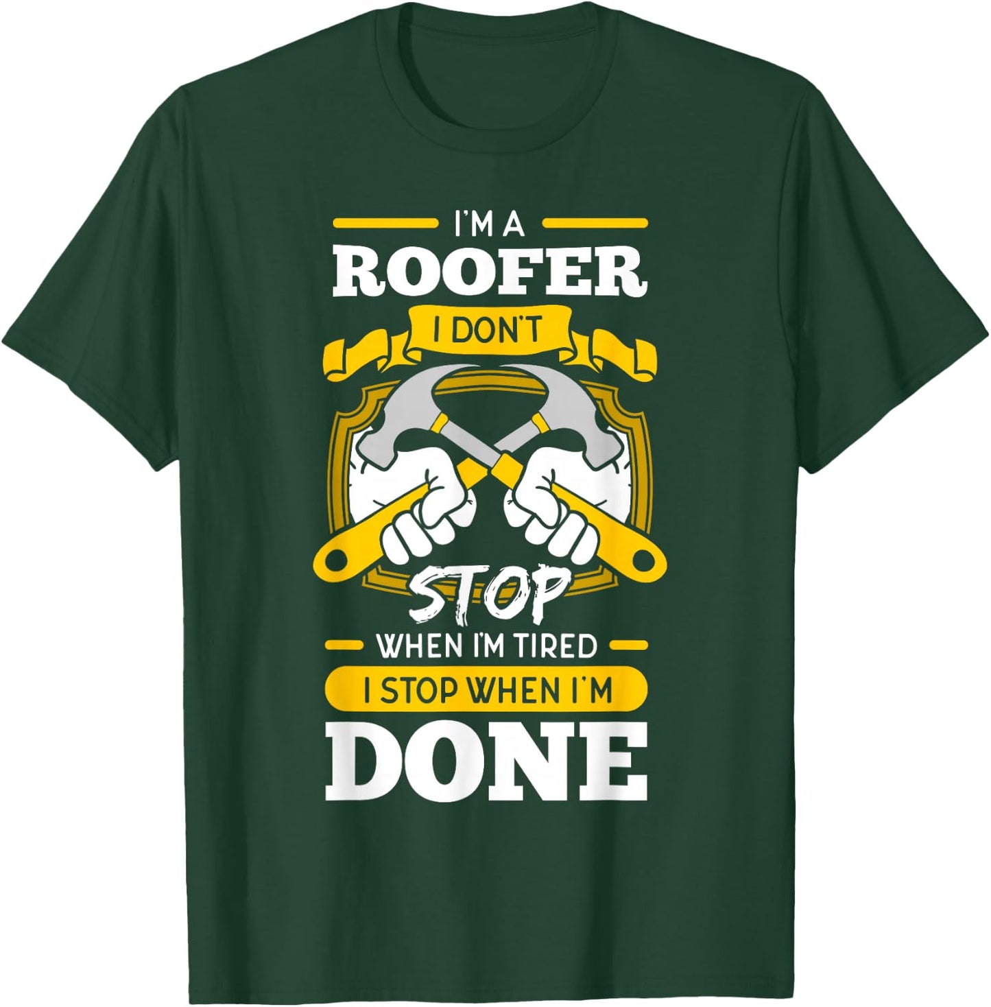 Roofer Roof Mechanic Construction Contractor Tradesperson T-Shirt - T-Shirt | Forest