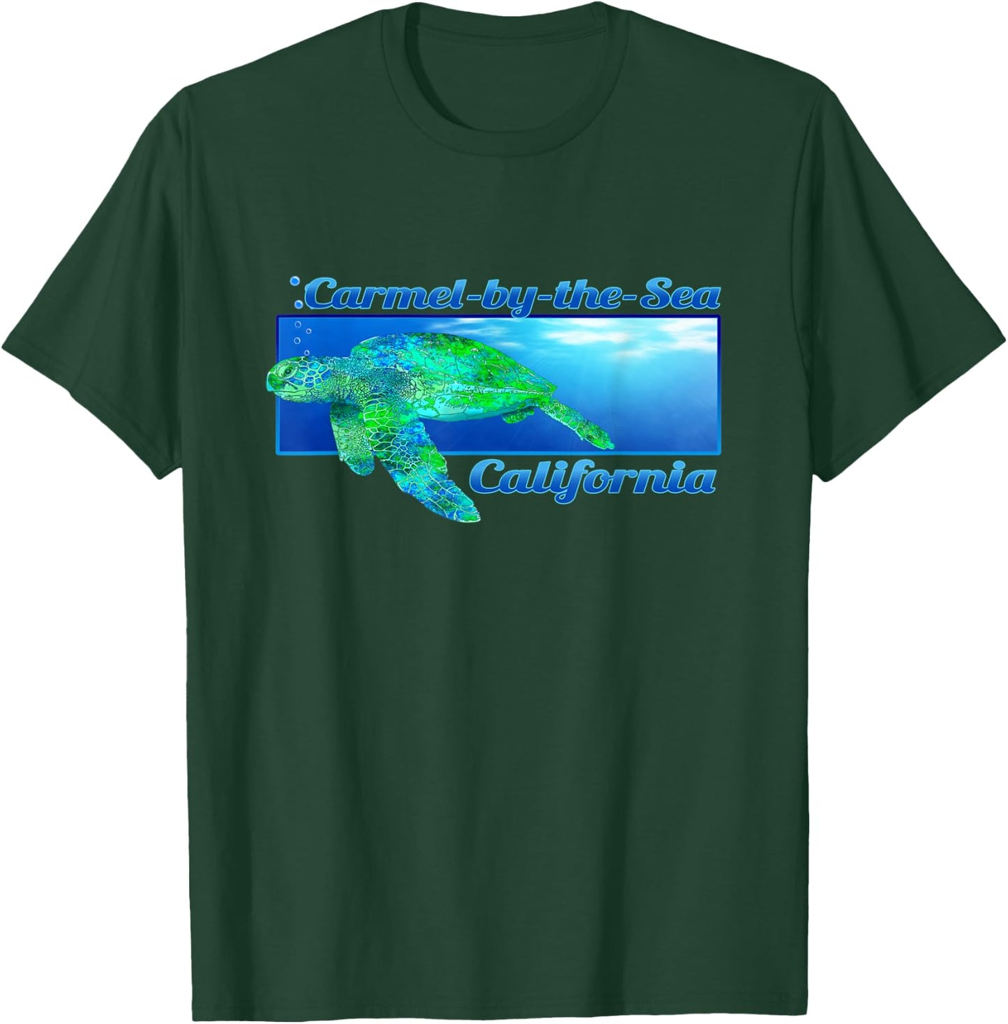 Carmel-by-the-Sea California Swimming Sea Turtle T-Shirt - T-Shirt | Forest