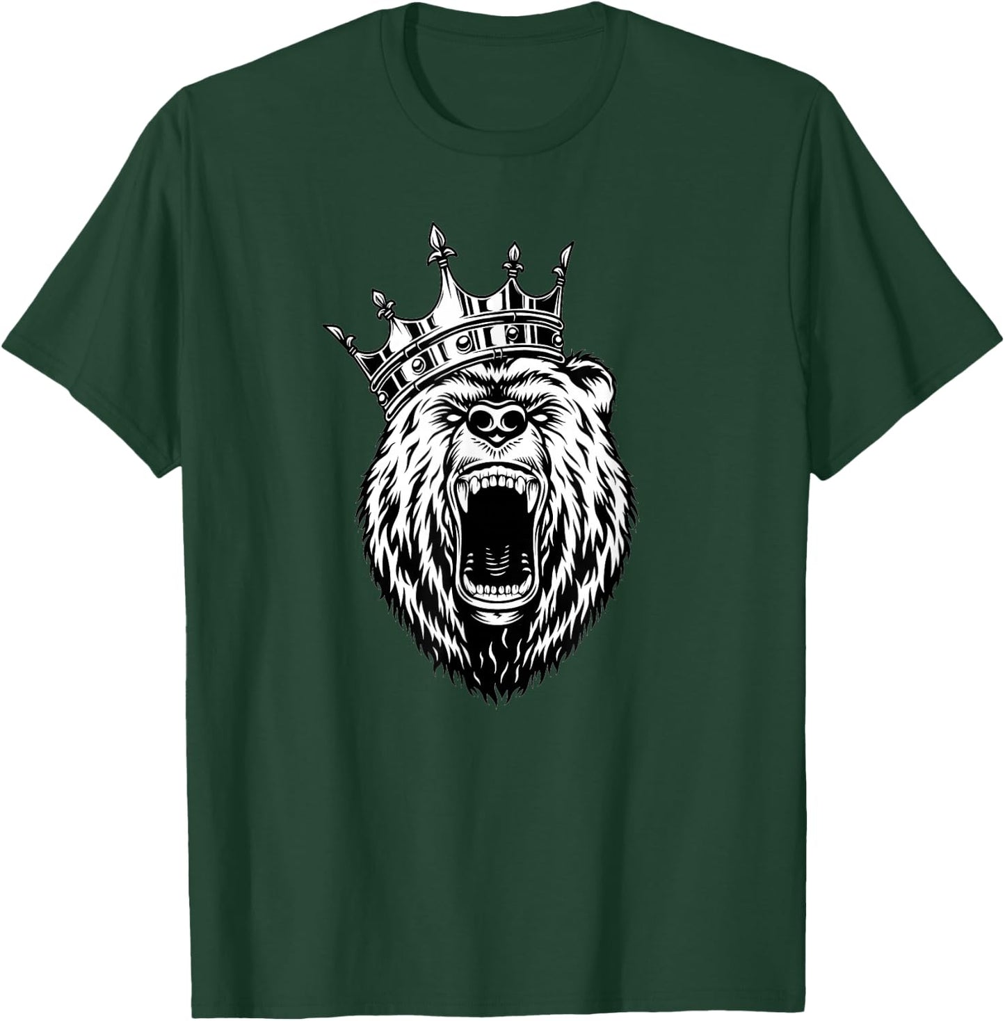 Bear Head - Angry Bear - Bear with a Crown - King of Bears T-Shirt - T-Shirt | Forest