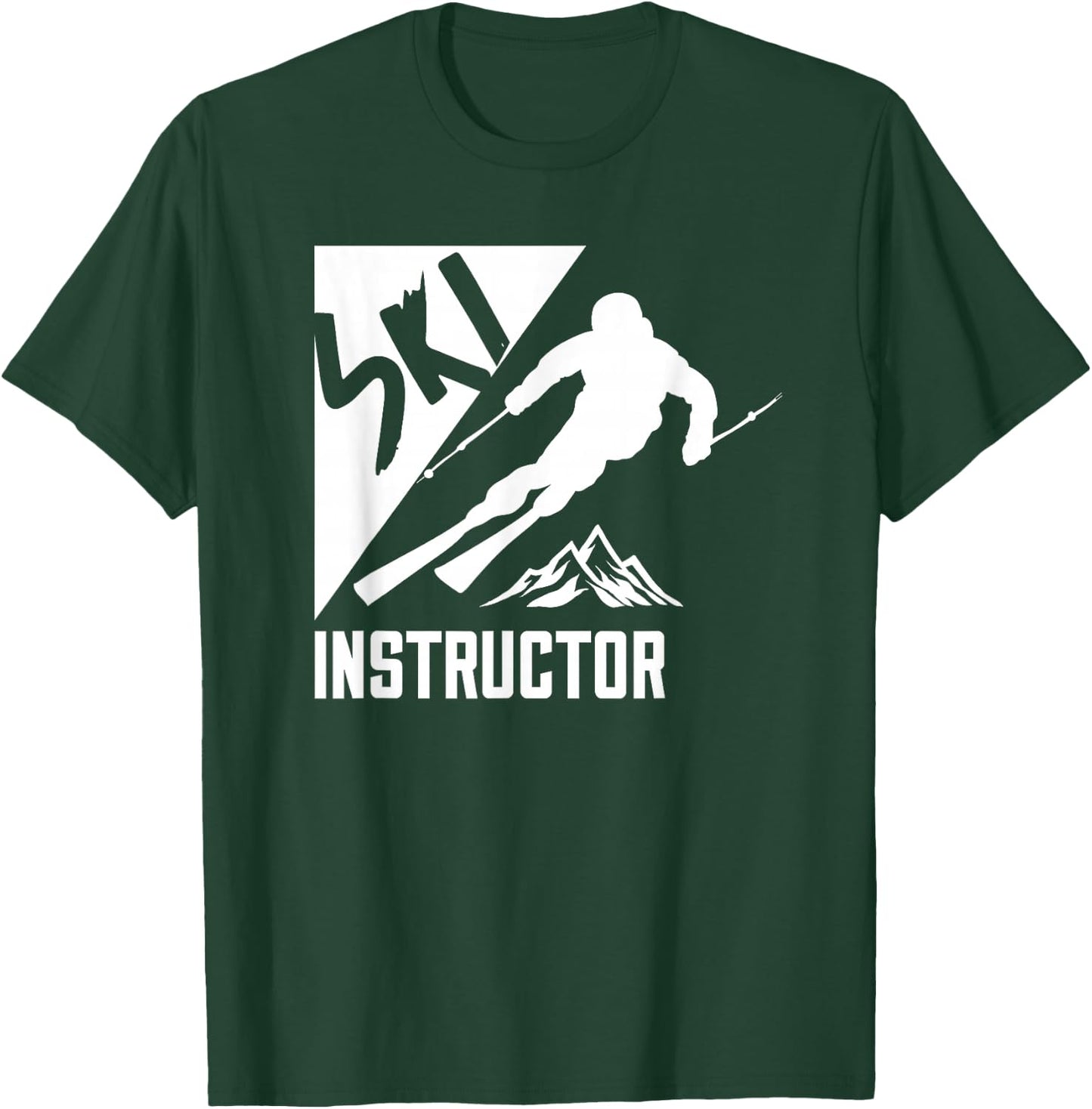 Ski Instructor Coach Skiing Skier T-Shirt - T-Shirt | Forest