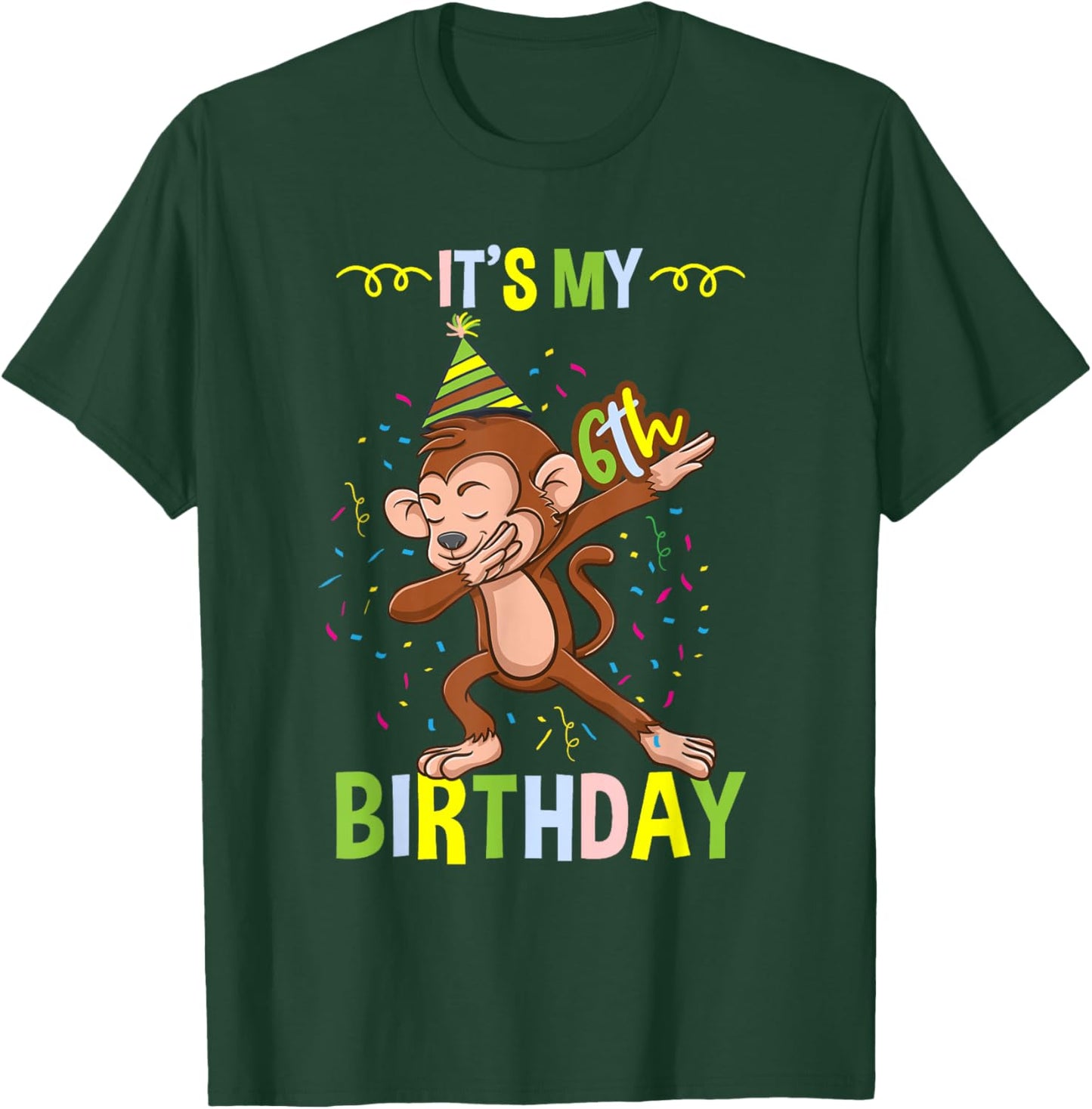 Its My 6th Birthday Monkey T-Shirt - T-Shirt | Forest