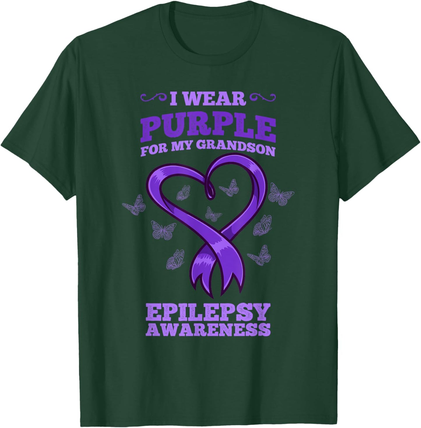 I Wear Purple For My Grandson Epilepsy Awareness T-Shirt - T-Shirt | Forest